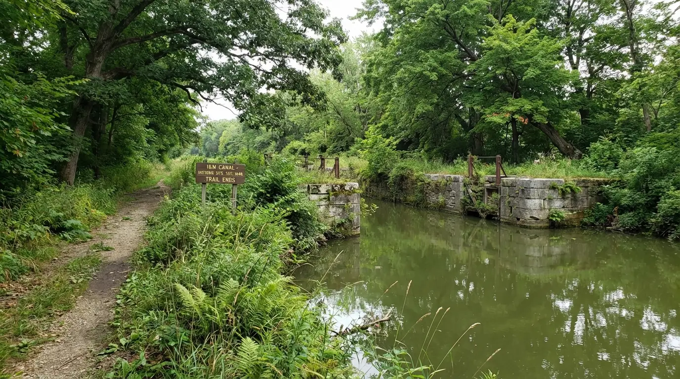 Canal towpath overgrown